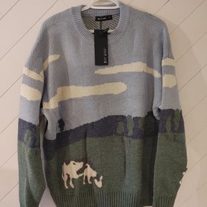 Aelfric Eden Men's Medium Cow print sweater.